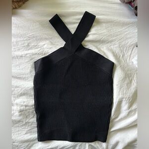 Babaton Black Halter Tank Top